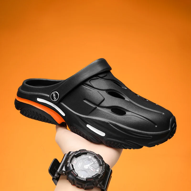 

Летние мужские тапочки, летние Нескользящие комнатные тапочки для ванной, уличные спортивные легкие мужские сандалии, взрывоопасная Стильная мужская обувь