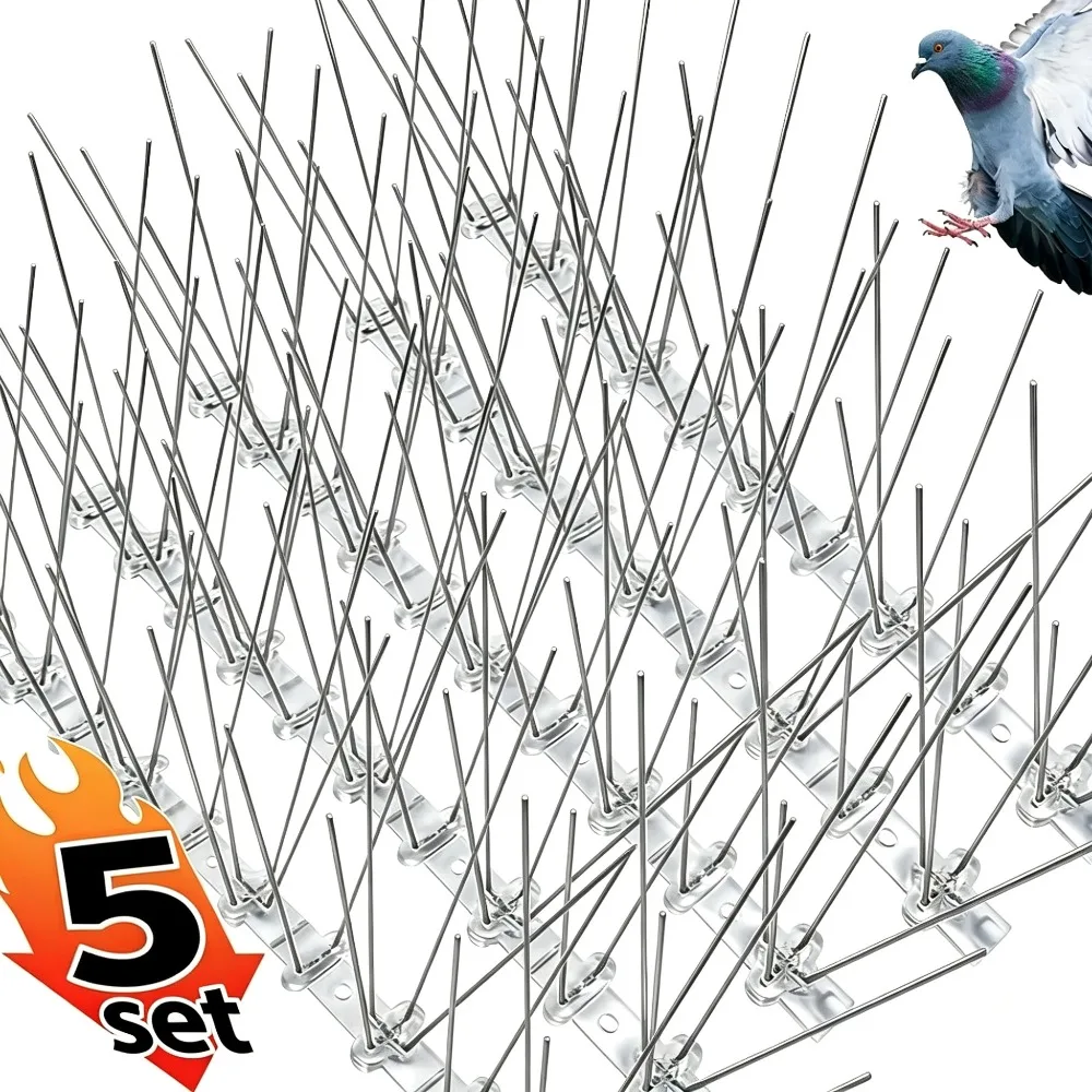 5/1Set Bird Repellent Spikes Garden Fence Roof Pigeon Repeller Deterrent Stainless Steel Spike Household Anti Squirrel Cat Tool