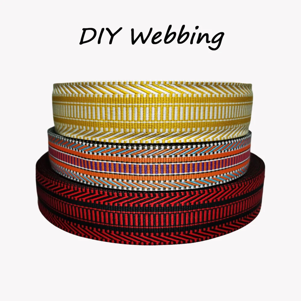 5/10/20/50yards 38mm Jacquard Webbing Comfortable Fabric Ethnic Precision Weaving Guitar Strap Crafts For Belt Bag Accessories