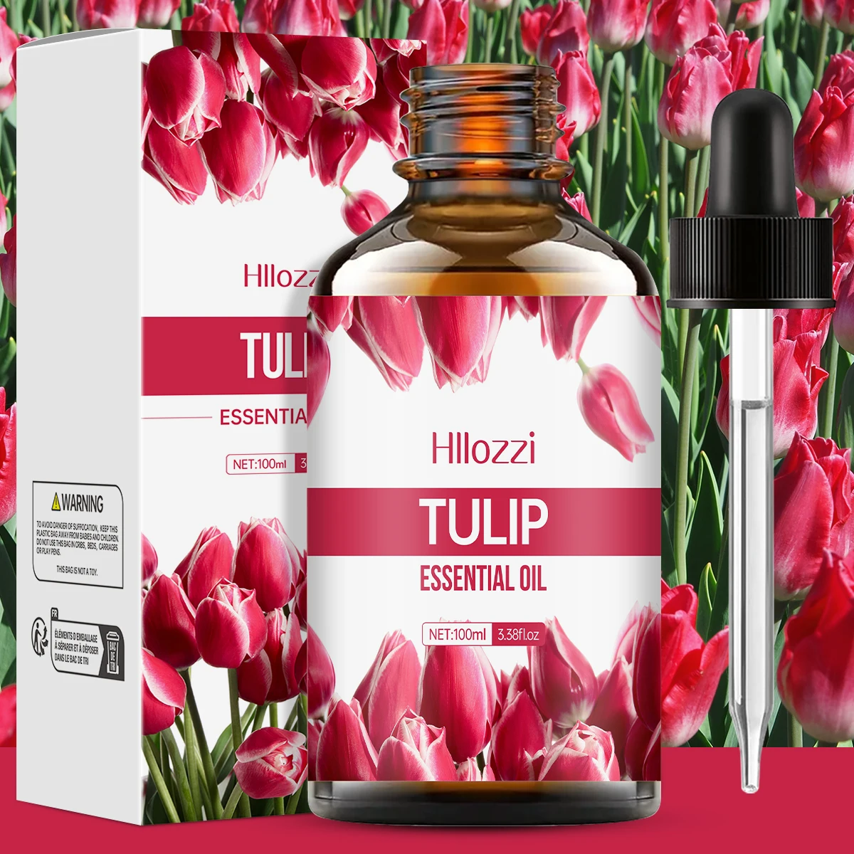 Tulip essential oil can be used for skin care, bath, body, and fragrance, and is suitable for all skin types.