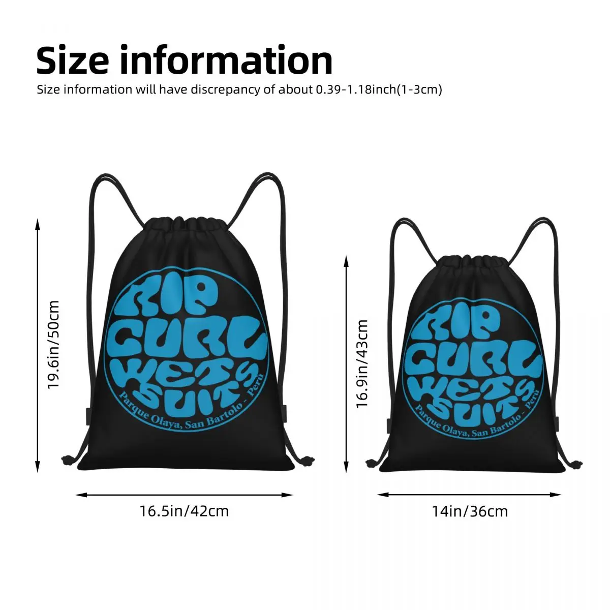 Ripped Curls Drawstring Backpack Sports Gym Bag Water Resistant String Sackpack for Yoga