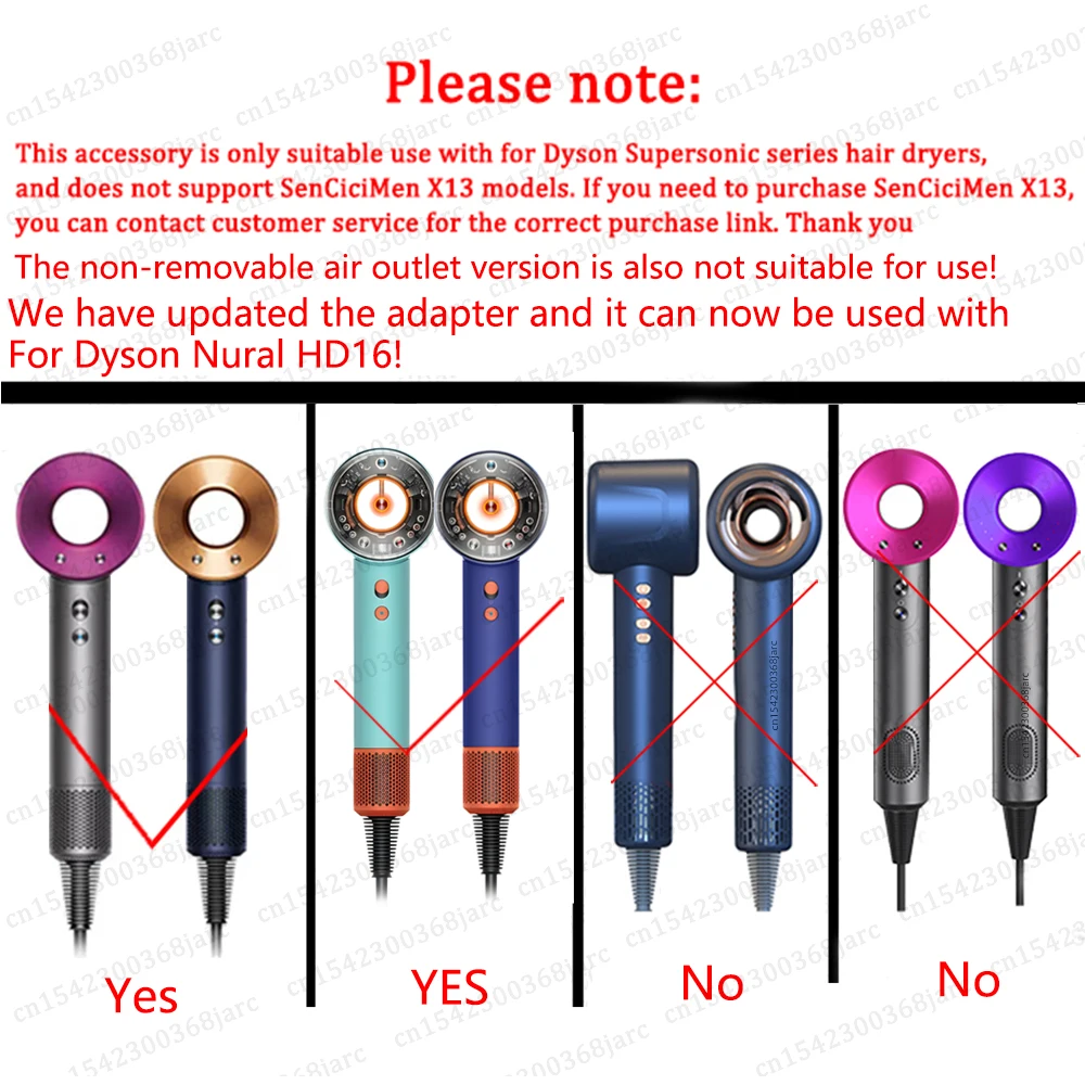 Upgraded Adapter Hair Dryer Automatic Curling Nozzle For Dyson Supersonic HD16 Nural Hair Dryer Accessories Cylinder Comb Nozzle