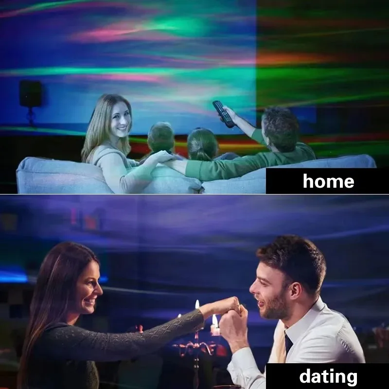 Aurora Waves LED Projector Light Remote Control Night Light 16 Color Effects Suitable for Bedroom Game Room Home Theater Decor