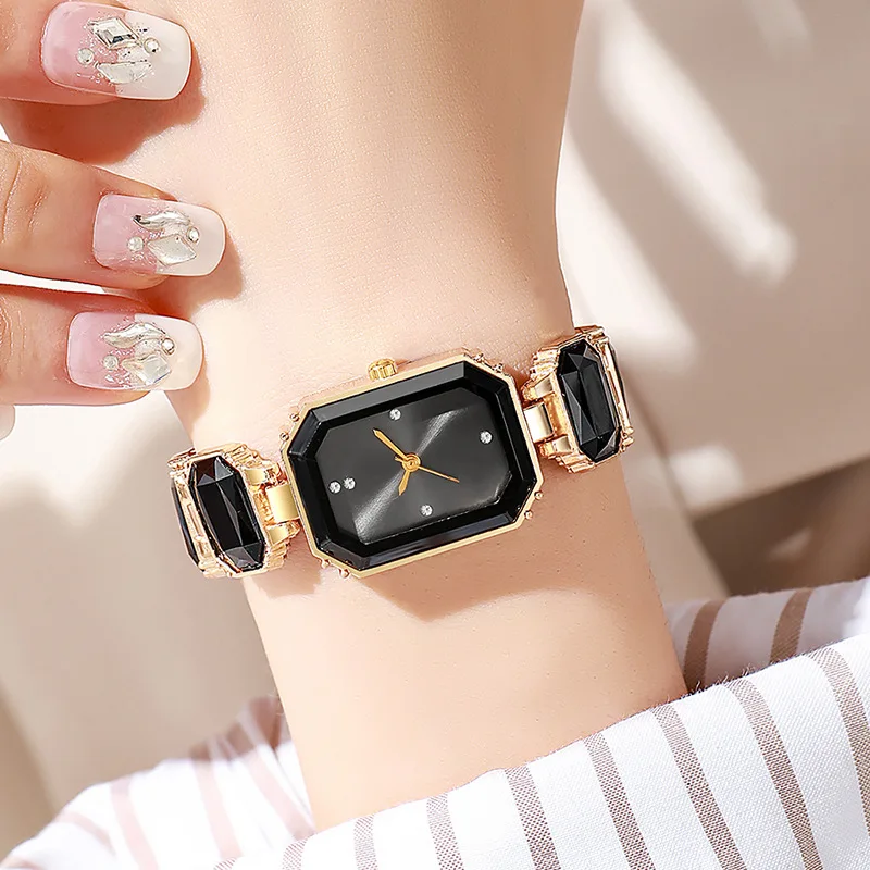 New Women's Ceramics Watch Hot Selling Compact and Versatile Thin Strap Watch Square Quartz Watch
