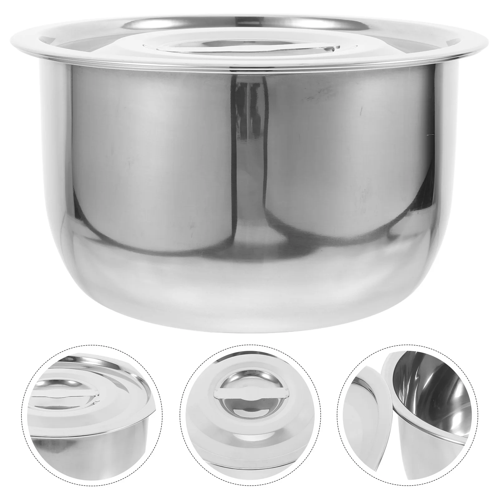

Stainless Steel Mixing Bowls 20cm Heavy Duty Metal Bowl Airtight Lid Food Storage Serving Salad Prep Kitchen Container