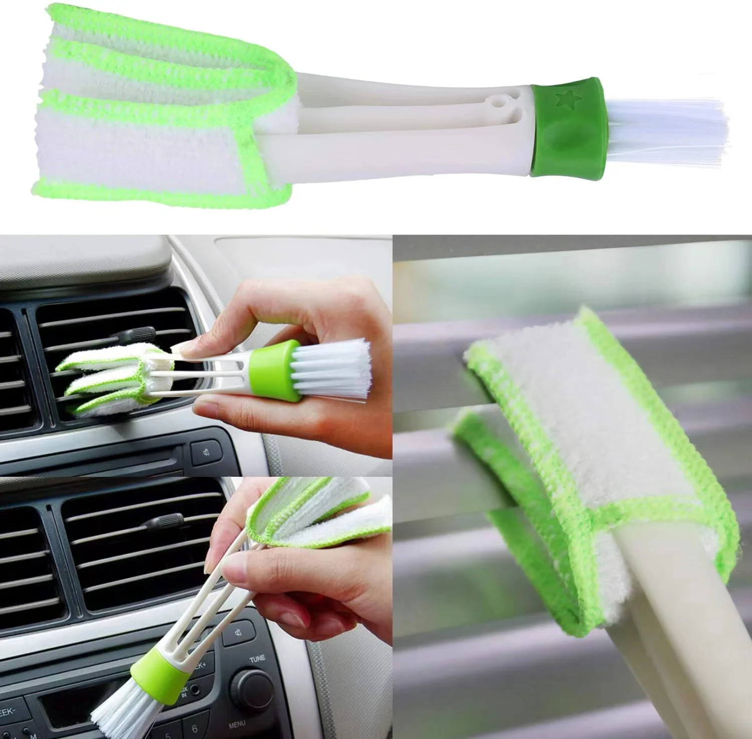 

Car Cleaning Brush Air Conditioner Vent Cleaner Dashboard dusting brush double-headed soft bristle brush cleaning supplies tool