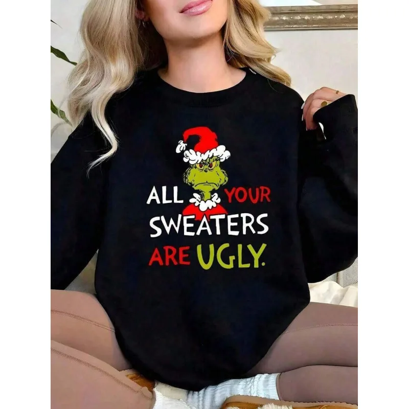 

Свитшот с принтом, женская модная одежда, весна 2026, унисекс, удобный, из мягкого материала, без капюшона, доступен в других размерах и цветах