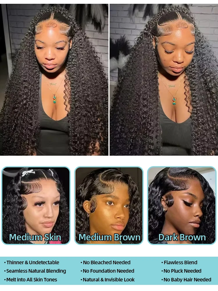 30 Inch HD Transparent 13x6 Water Curly Lace Frontal Human Hair Wigs 250% Brazilian Deep Wave 13x4 Lace Front Wig For Women image 5