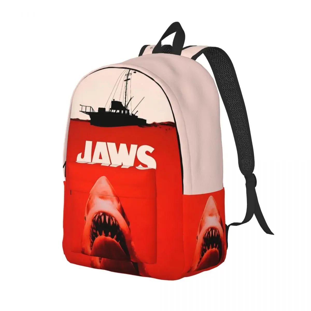 Custom Bag Jaws Classic Film Amity Island Fashion Backpack With Pocket School Hiking Travel Horror Daypack Men Women College Can