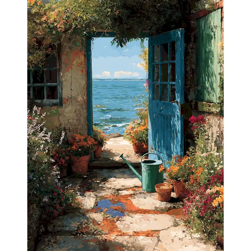 GATYZTORY Painting By Numbers Home Decor Gift Paint With Numbers Seaside Scenery Painting Numbers Arts and Crafts Drawing Kit