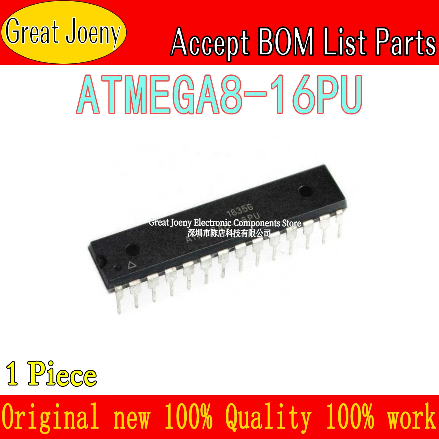 100% New Original ATMEGA8 ATMEGA8-16PU IC MCU Chipset DIP-28