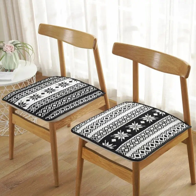 Vintage Double Sided Cushions Household Chairs Pillow Comfortable Bandage Non-slip Four Seasons Dining Chair Seat Cushion Office