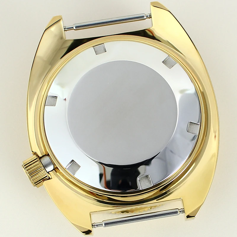 Gold PVD 41mm Case Watch Replacement Repair Parts Sapphire Glass For Seiko NH35 NH36 NH34 Movement 28.5mm Dial Modified Abalone