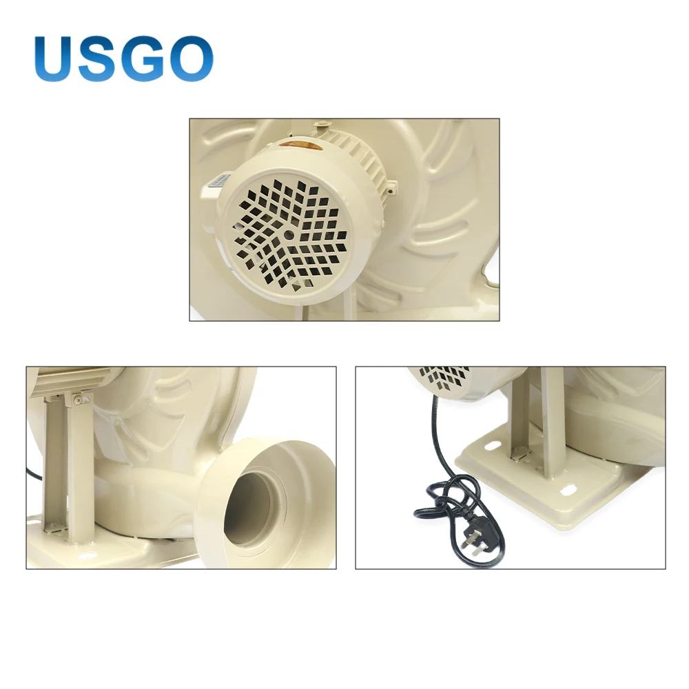 USGO 220V 750W Exhaust Fan Air Blower Centrifugal for CO2 Laser Engraving Cutting Machine Medium Pressure Lower Noise