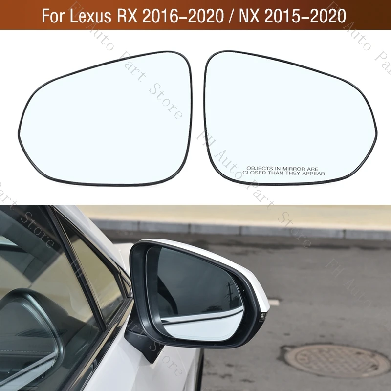 Car Wing Door Side Mirror Heated Lens Exterior Rearview Mirror Glass For Lexus NX 2015-2020 / RX 2016 2017 2018 2019 2020