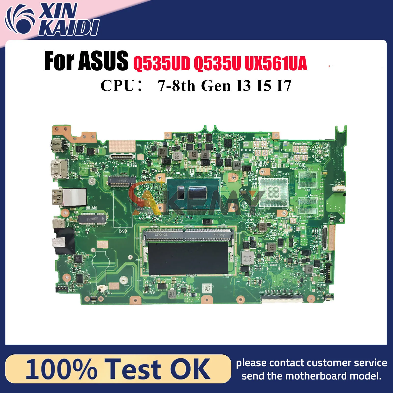 

UX561UA Laptop Motherboard For ASUS ZenBook UX561UD Q535U Q535UD UX561U UX561UA Mainboard With I3 I5 I7 CPU 100% tests OK stk