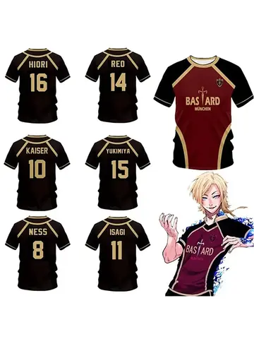 Camiseta deportiva informal para hombre y mujer, Jersey con estampado de Futsal Vl, Replika, Blue Lock, Anime Bastard, Munich, 3Dt, Verano
