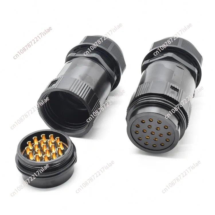 

Round waterproof aviation plug, stage light 19-pin connector, industrial high current high voltage with wire butt