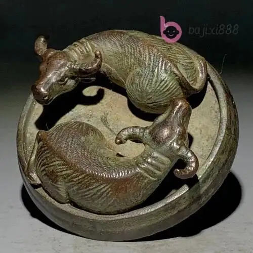 

Copper Double Ox Twisted Heaven-Earth Eight-Triangular Ornament Statue Decoration