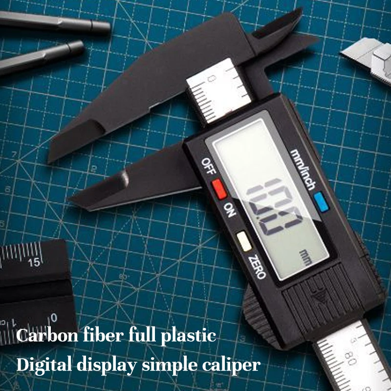 Electronic Digital Caliper Hand Tools 6 inch LCD Electronic Carbon Carbon Fiber Micrometer Measuring Tool Digital Ruler