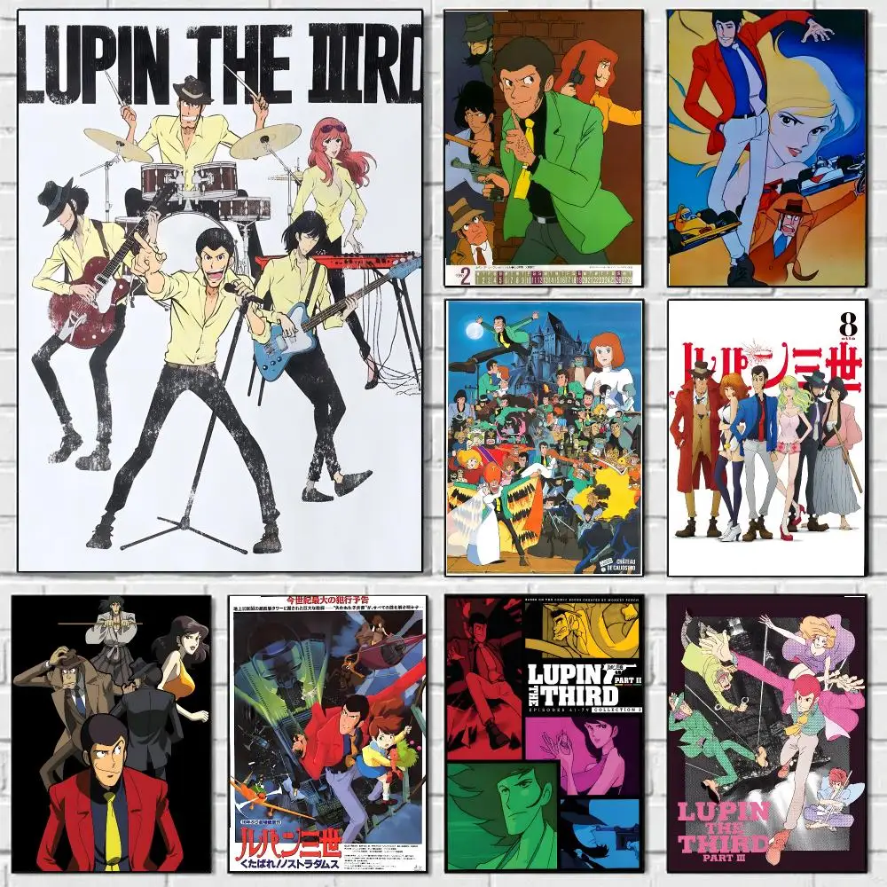 L-Lupin The Third Poster HD Art Sticky Wall Waterproof Home Bedroom Bar Aesthetic Decoration Perfect Room Decor
