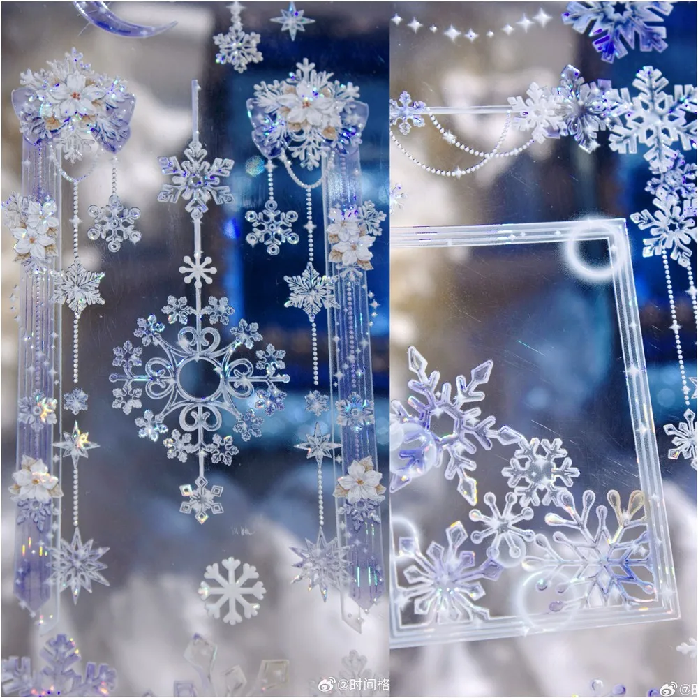 Snowflake Ice Crystal Dreamlike and Gorgeous Washi PET Tape Shiny