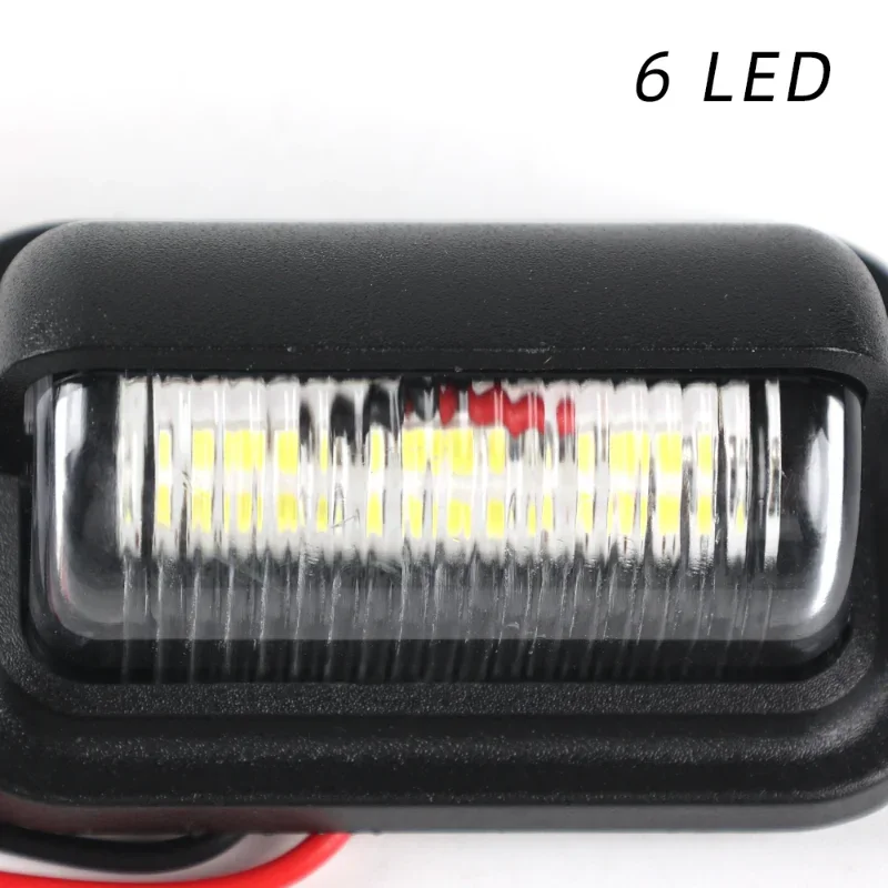 6LED Truck License Plate Lamp Car License Plate Light Step Lamp Bulbs Universal Highlight Truck Waterproof 12-24V Truck Lights