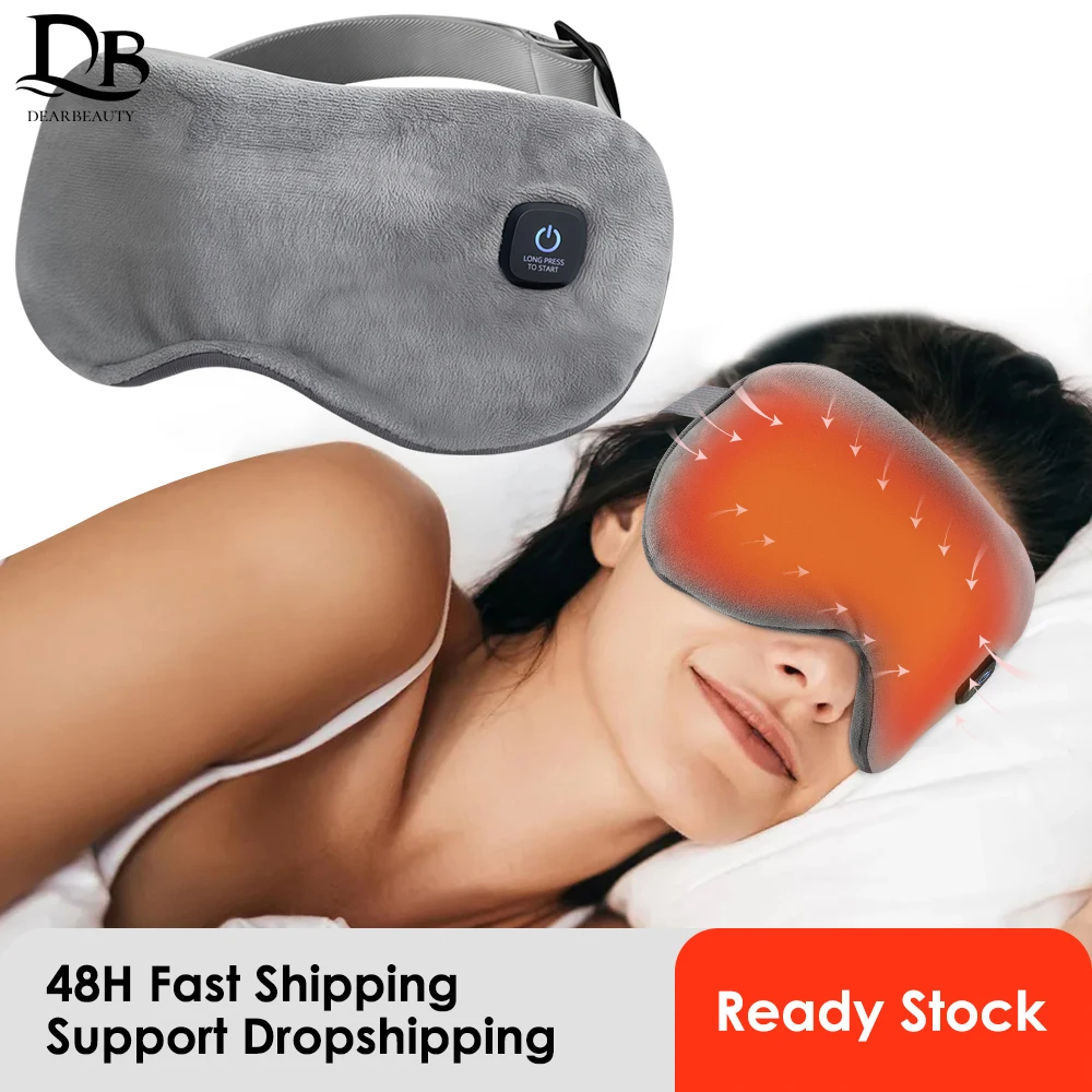 Hot Compress Eye Mask Electric Heated Eye Sleeping Eyeshades for Relieve Eye Strain Dark Circles Smart Timing Sleeping Mask