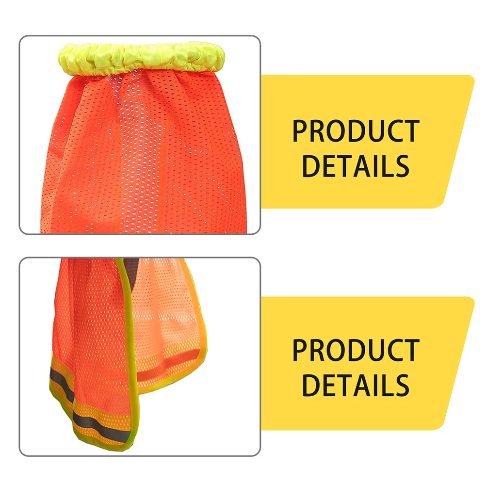 

Breathable Reflective Neck Cover Orange Hard Hat Sun Shade Construction High Visibility Hard Hat Accessories