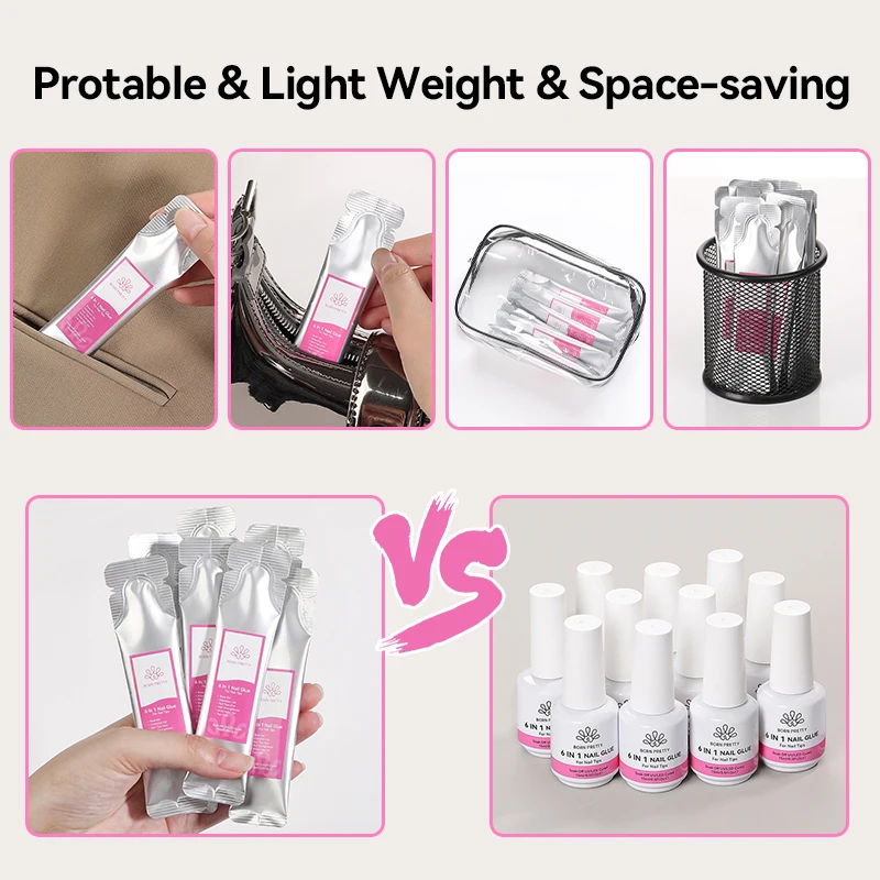 BORN PRETTY 15g 6 IN 1 Extension Nail UV Gel Polish Refilled Package Building Nail Gel Rubber Base Semi Permanent Nails Art Gel