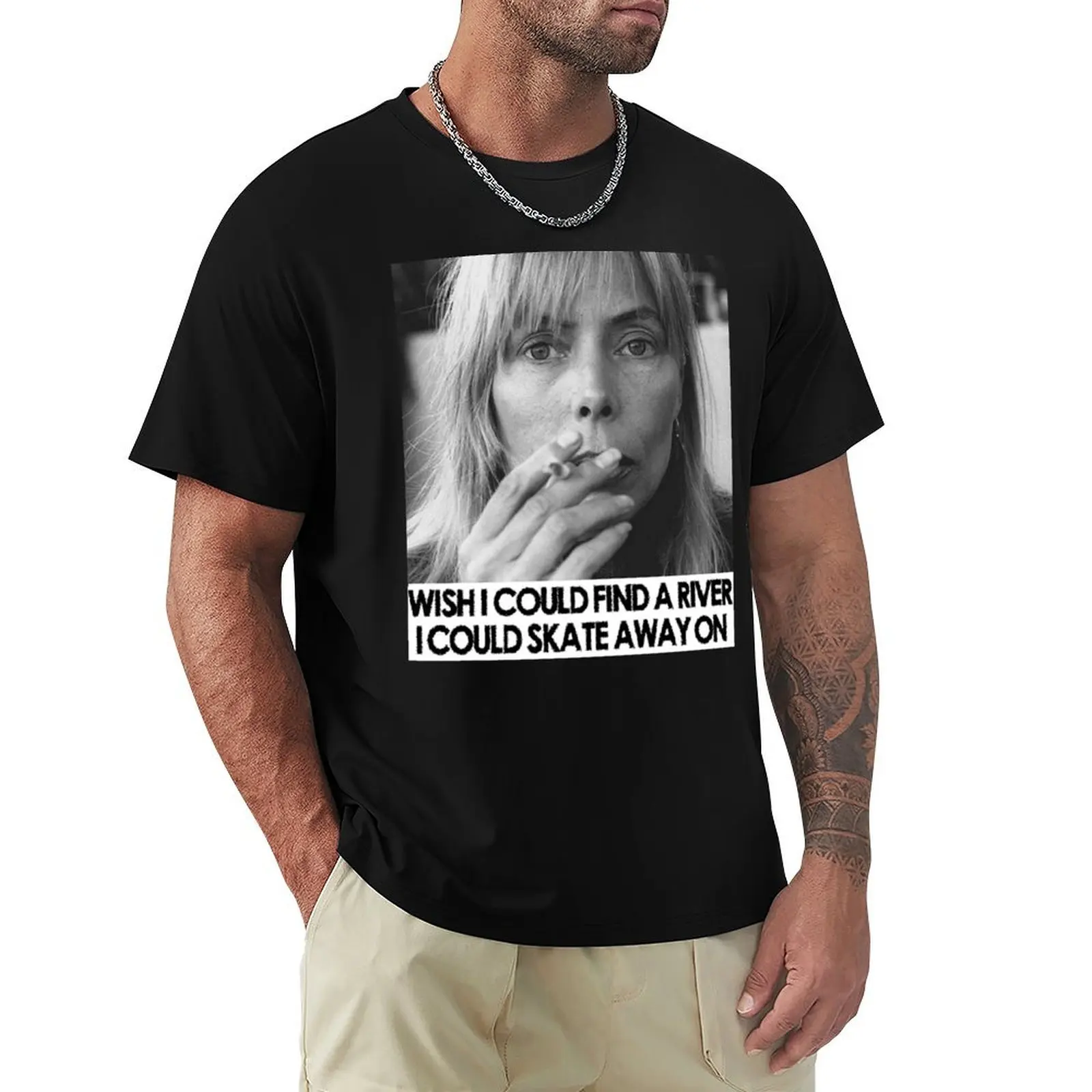 Joni Mitchell - River T-Shirt anime clothes oversized graphic tee animal prinfor boys man clothes slim fit t shirts for men