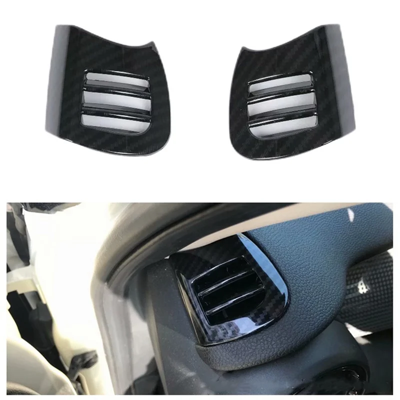 Cubierta de ventilación de salida de aire de coche, pegatina embellecedora para Mini Cooper F55, F56, F57, Hatchback, accesorios de fibra de carbono ABS