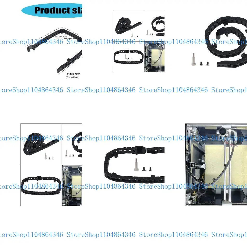 

5asd Efficient 6x10mm Cable Organizing Chain for Organized Printer Wiring Management Easy Installation