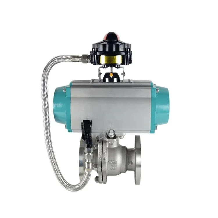 Pneumatic ball  Stainless steel DN50 shut-off  Steam two-piece  Flanged ball valve High platform zero leakage