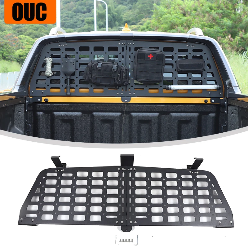 Aluminum Alloy Car Rear Windshield Molle Panel Luggage Rack Tool Fixing Bracket For Ford Ranger 2023-2025 Auto Accessories