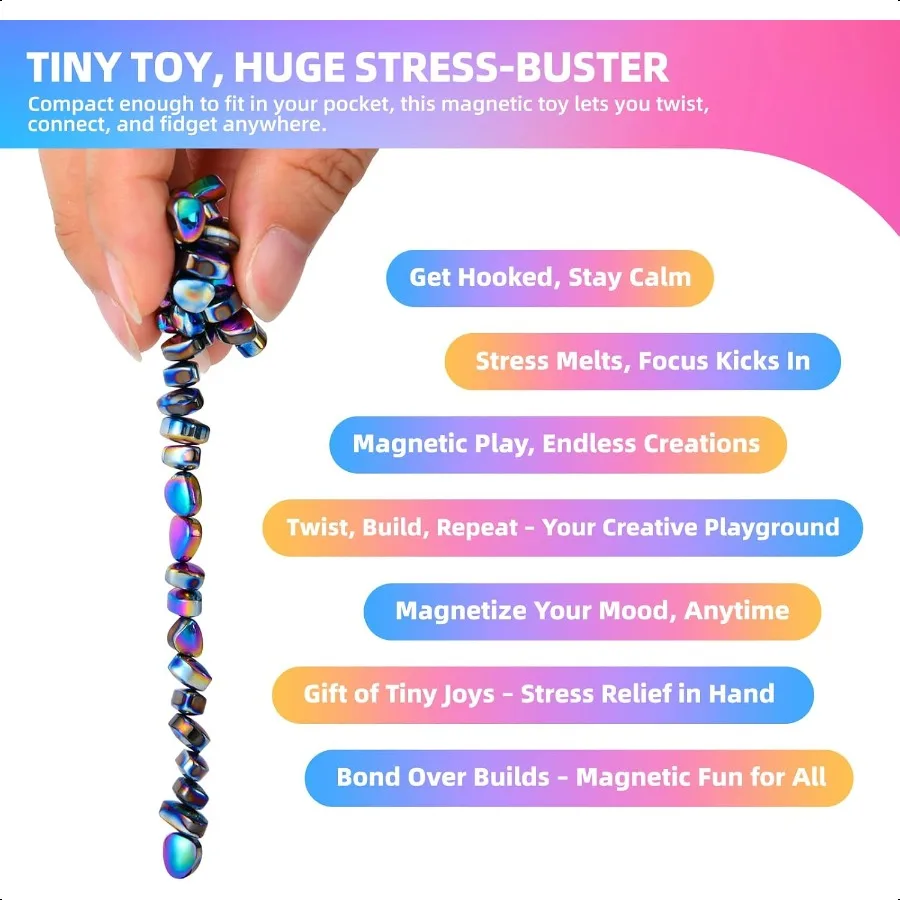 550pcs Fidget Toys for Adults TeensWeak Magnetic Balls Ferrite Putty Colorful Str Relief Sensory Toys for Autism ADHD Anxiety M