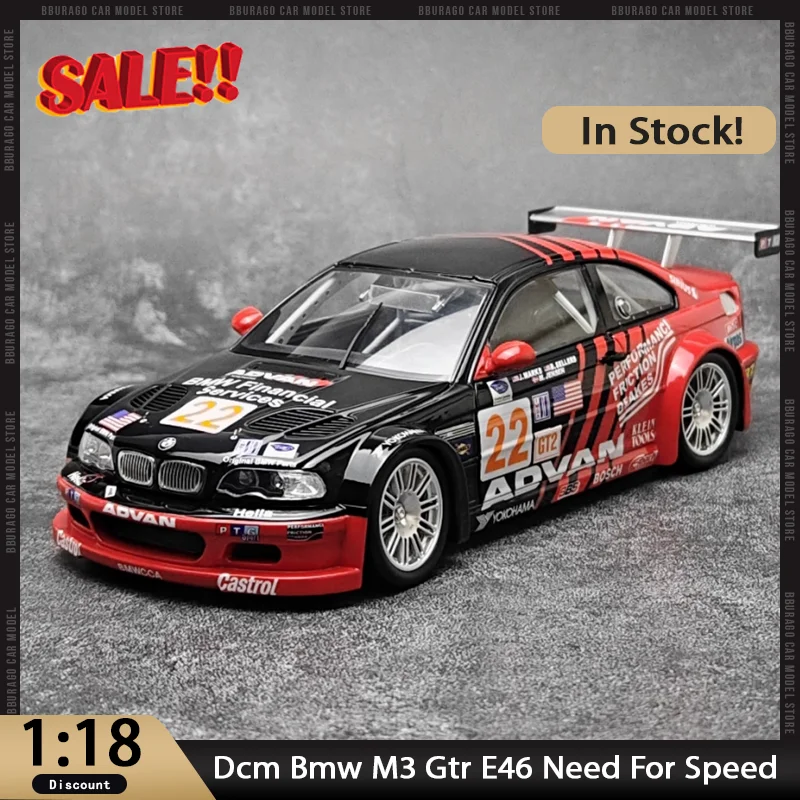 

Новый в наличии Dcm 1:18 Bmw M3 Gtr E46 Need For Speed Alloy Car Bmw Limited Collection Литые под давлением украшения Пользовательские игрушки Детский подарок