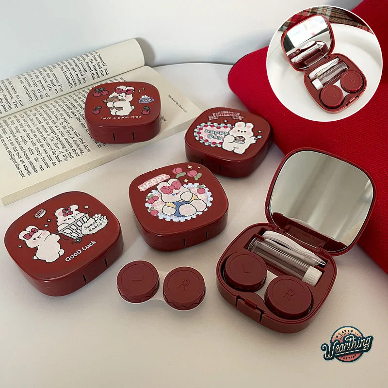 

Cartoon Lens Container Rabbit Contact Lens Case Cartoon Cute Portable Contact Lens Box With Mirror Girls Travel Gifts