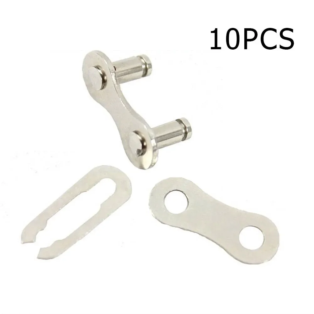 10 Pcs Bicycle Bike Single Speed Quick Chain Master Links Connector Accessories  For 1 - 3 Speed Chains Low Rider