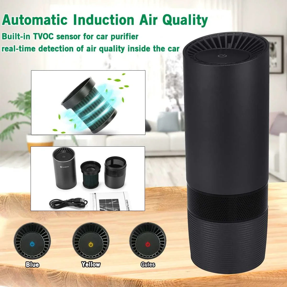 

Portable Car Air Purifiers Negative Ions Air Cleaner Ionizer Air Freshener Removing PM2.5 Formaldehyde For Car Home