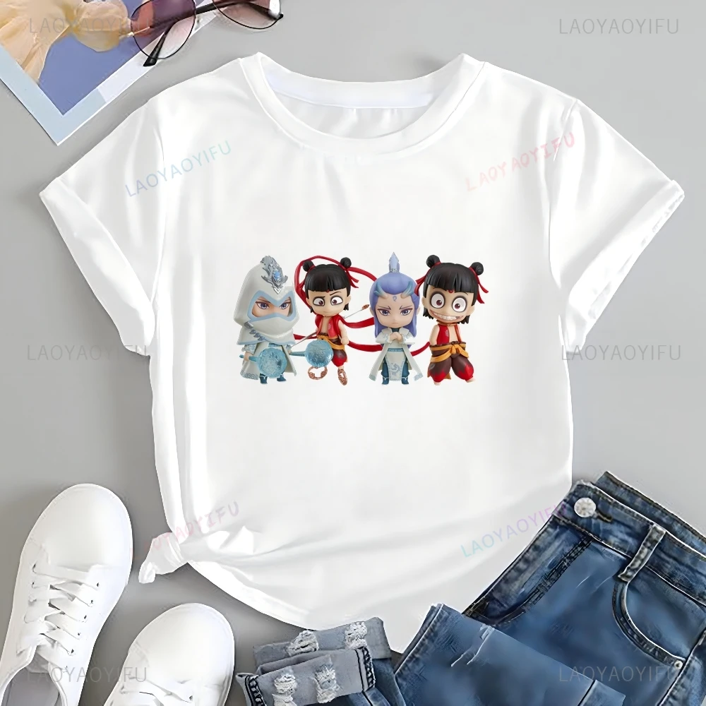 

Anime Ne Zha: Birth of The Demon Child Fashion Printed T-shirt Top Trend Short Sleeve Unisex Shirt Pattern Large T-shirt