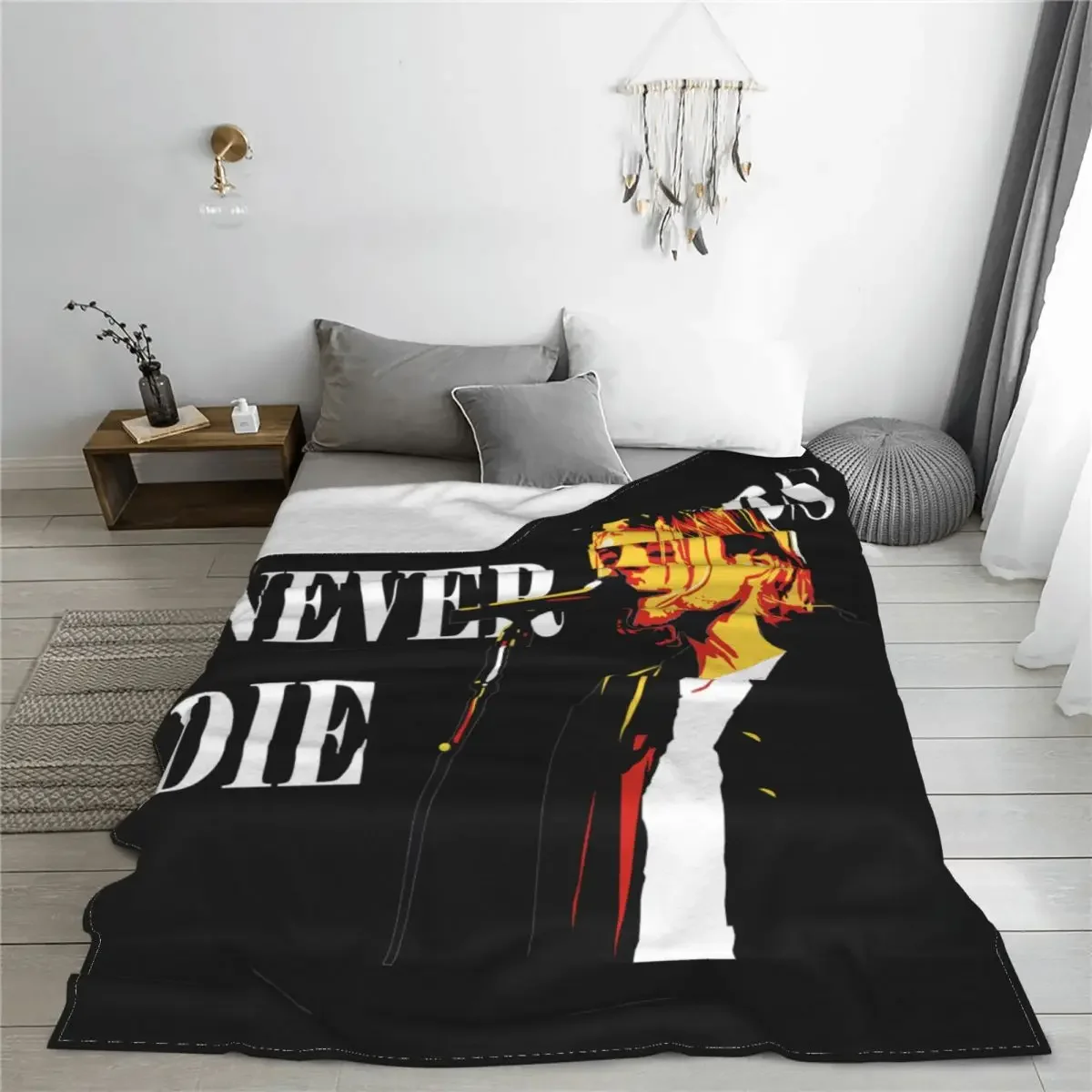 Kurt Cobain Rock Stars Never Die Blankets Fleece Winter Cozy Lightweight Thin Throw Blanket for Bed Outdoor Rug Piece