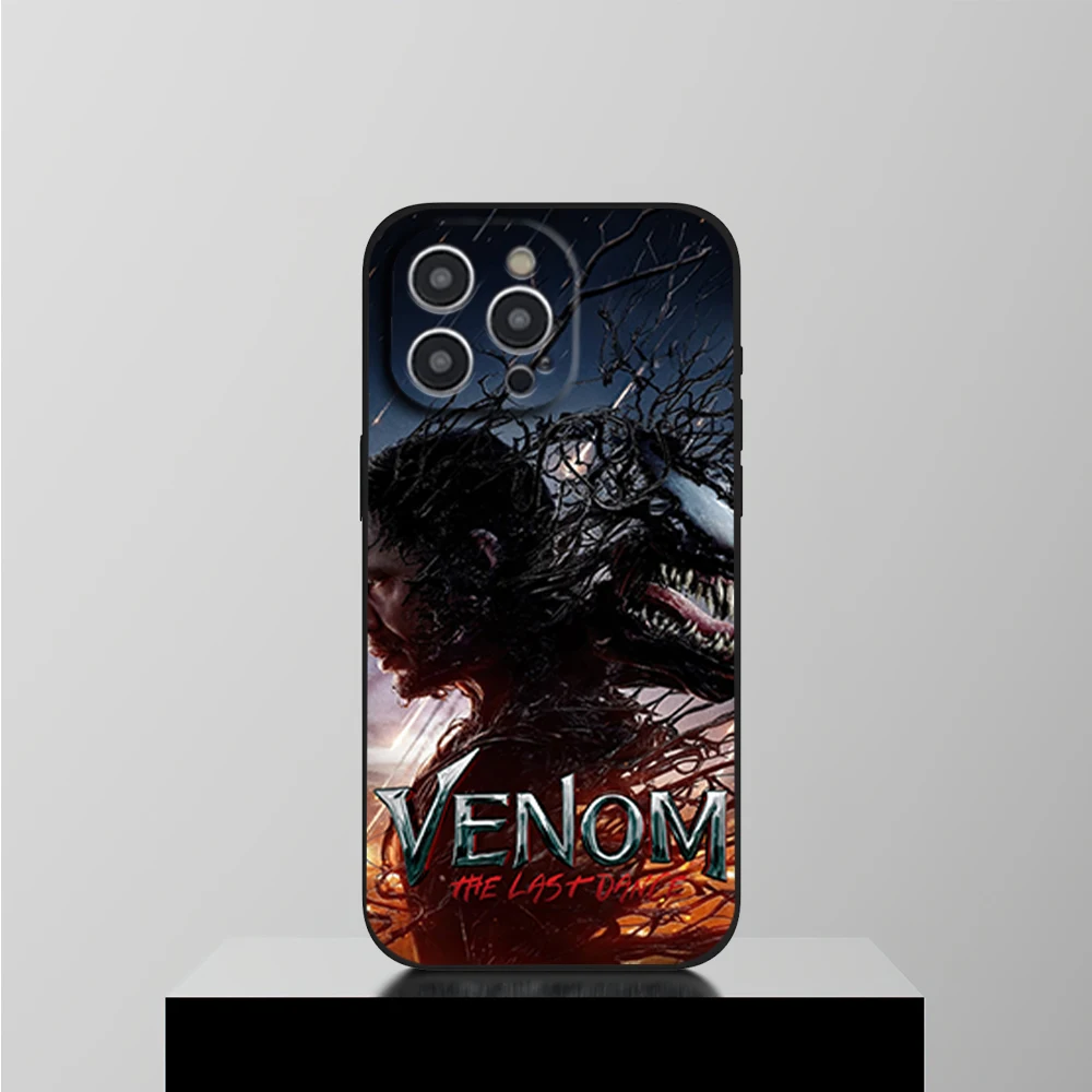 Чехол для телефона MINISO V-Venom The Last Dance Film для iPhone 16, 11, 12, 13, 14, 15 Pro Max Plus, черный мягкий корпус