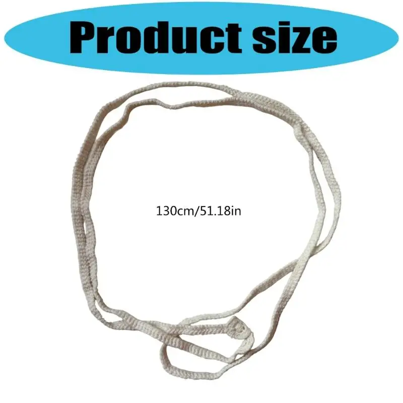 652F Cotton Linen Adjustable Waist Pants Drawstring Rope Belt 130cm Pants Accessories