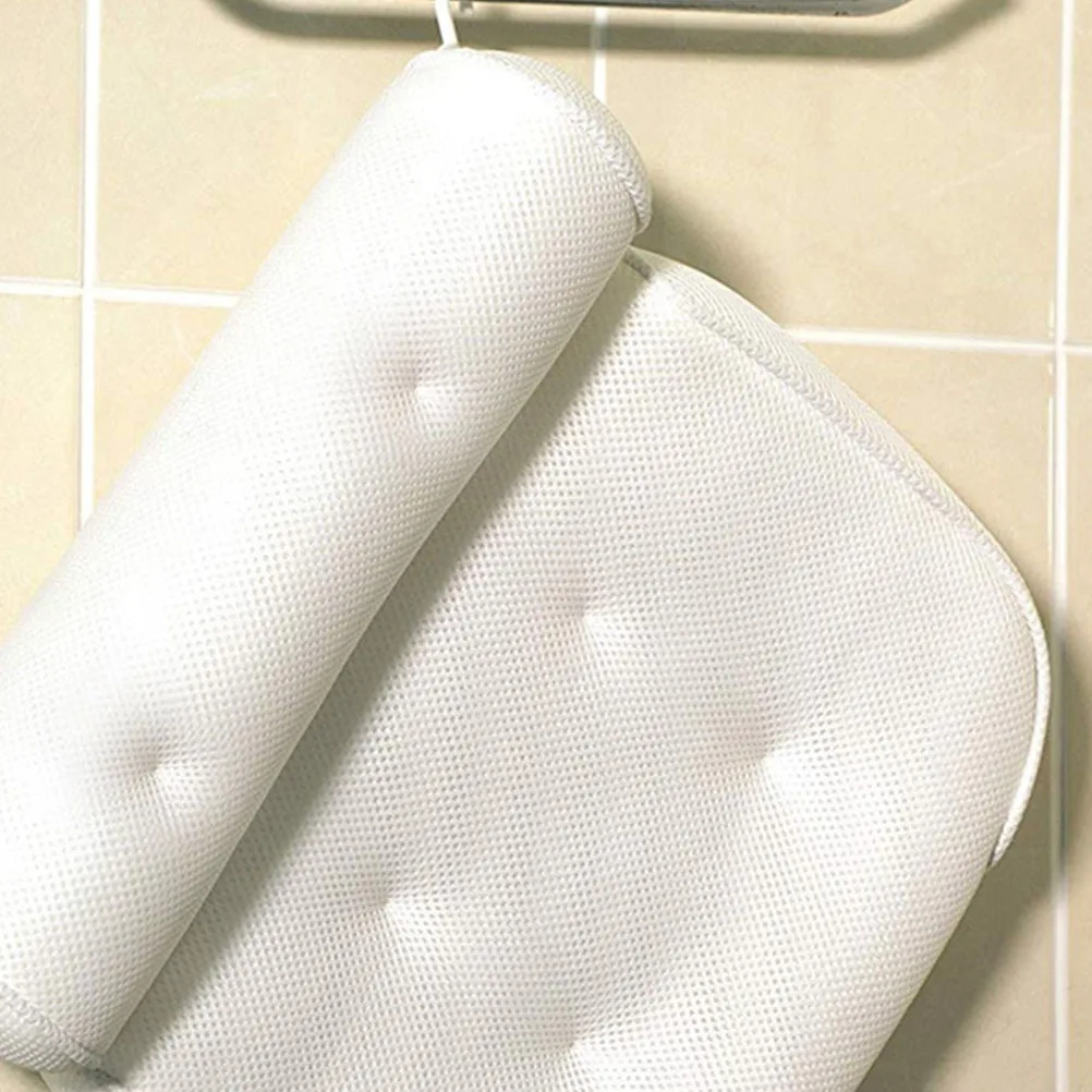 

1 pc Non-Slip Bath Headrest Non-Slip Bath Pillow Spa Shower Pillow For Home Bathroom Use Travel Size White
