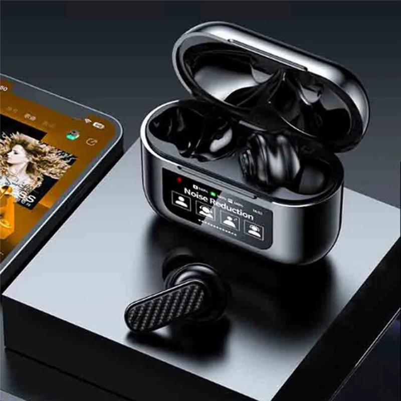 Excellent-Smart Touch Screen Translator Headset Wireless Real Time Translator Earbuds 144 Languages Translation Earphones B