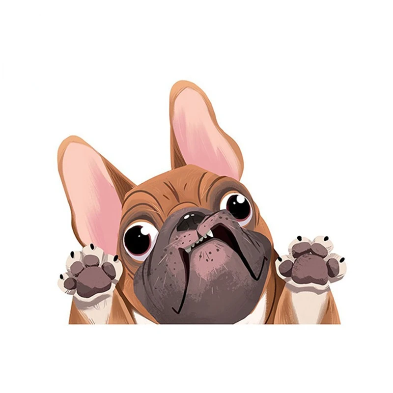 

Cute French Bulldog Cartoon Dog Car Stickers Window Phone Bumper Decoration Camper Laptop Reflective Decal Car Styling KK13x11cm