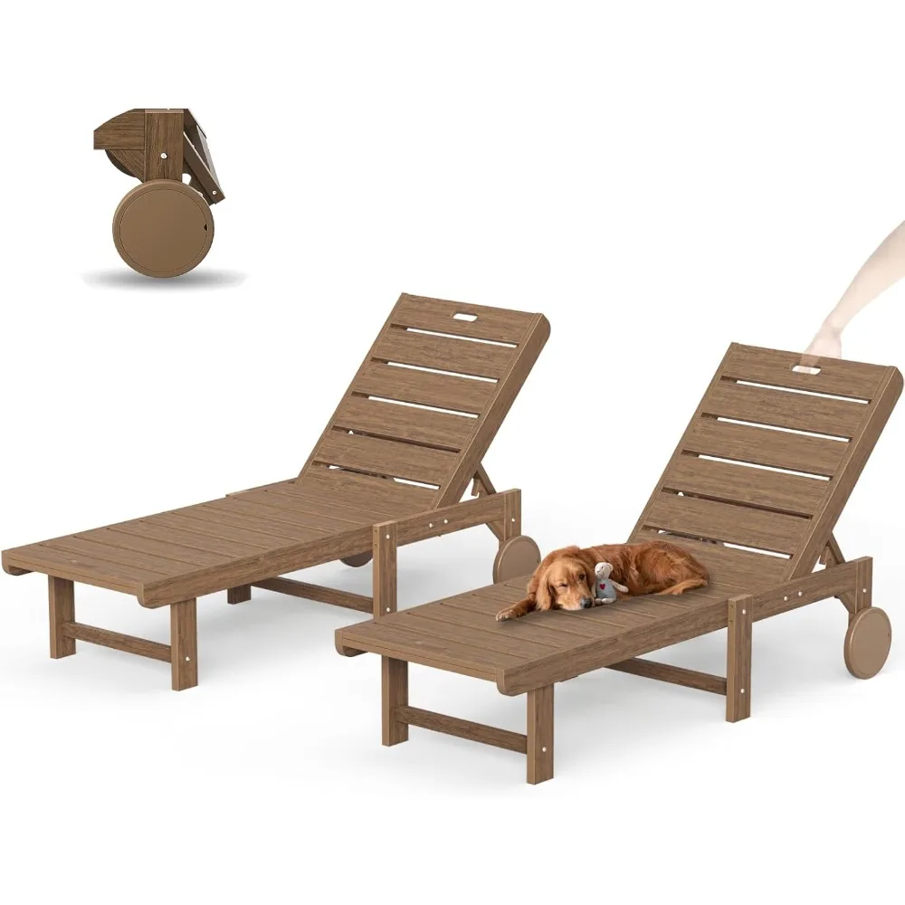

Outdoor Chaise Lounge Chairs , 26.8” Super Wide Lounge Chair Outdoor, HDPS Pool Chairs with 5 Positions, Patio Lounge Chair