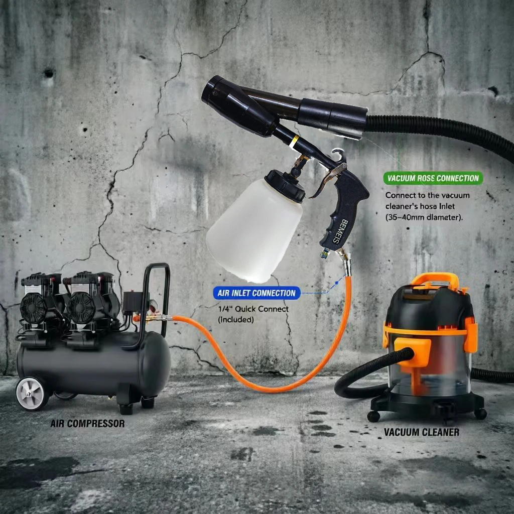 Air Regulator Bearring Tube Durable Car Interior Gun Combo Vacuum Adapter 2IN1 (1Whole Tornador Gun)