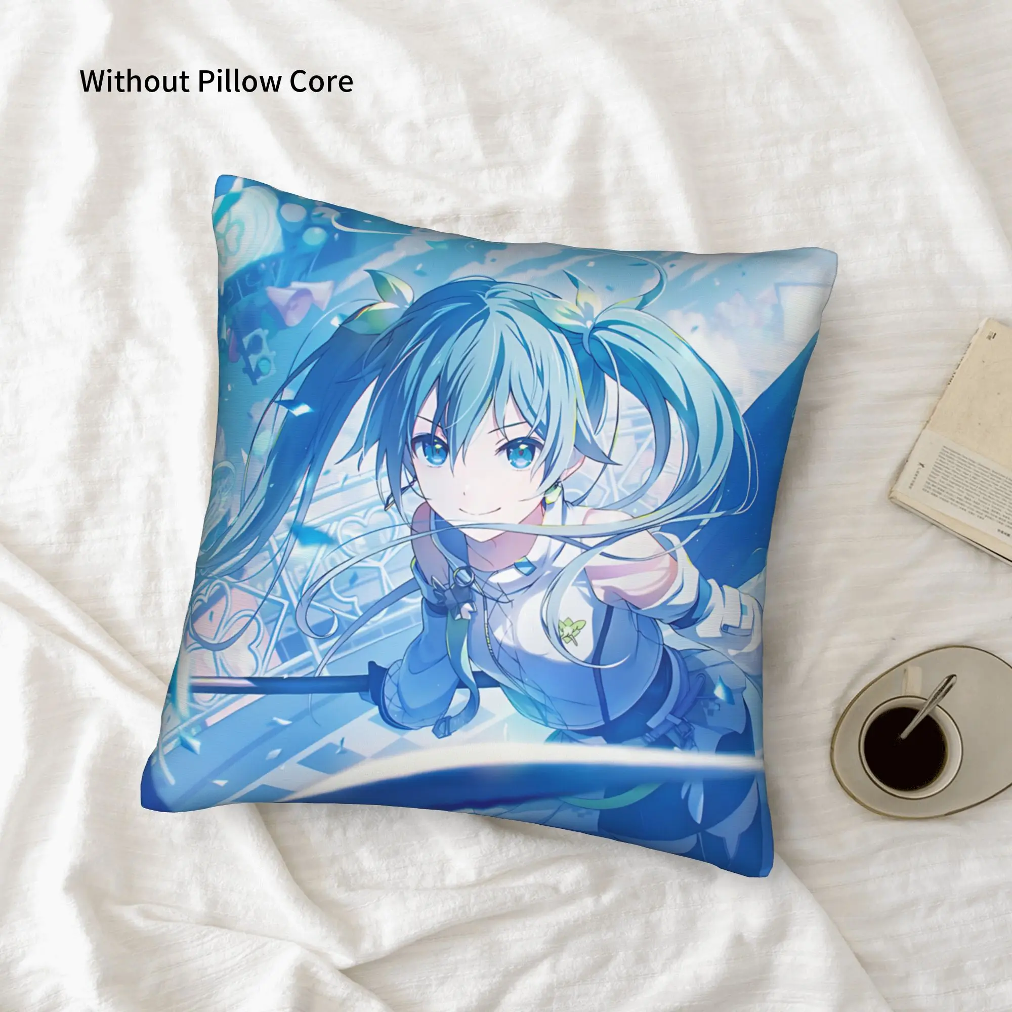 1PC Hatsune Miku Pillow Case Double-Sided Printing  Sofa Cushion Bedroom Bedside Pillow